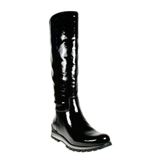 Prada Womens Black Patent Leather Boots (PRW101)-AmbrogioShoes