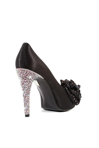 Pura Lopez N604 Satin Crystalized Peep-Toe Pumps (PL102)