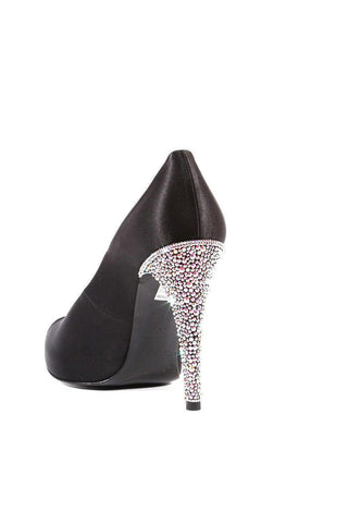 Pura Lopez N604 Satin Crystalized Peep-Toe Pumps (PL102)