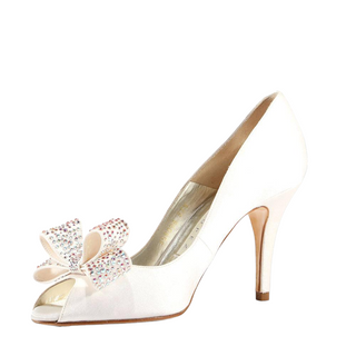 Pura Lopez PRO116 Satin Crystalized Peep-Toe Pumps (PLCRY103)-AmbrogioShoes