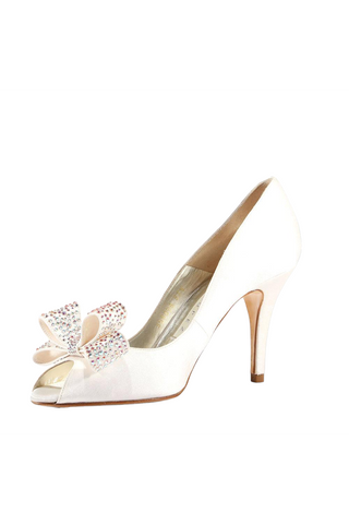 Pura Lopez PRO116 Satin Crystalized Peep-Toe Pumps (PLCRY103)