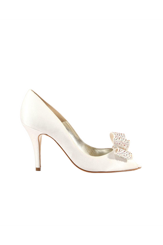 Pura Lopez PRO116 Satin Crystalized Peep-Toe Pumps (PLCRY103)