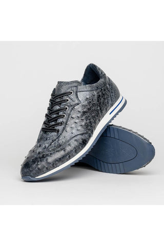 Rio Ostrich Sneaker - Black Denim-Dellamoda