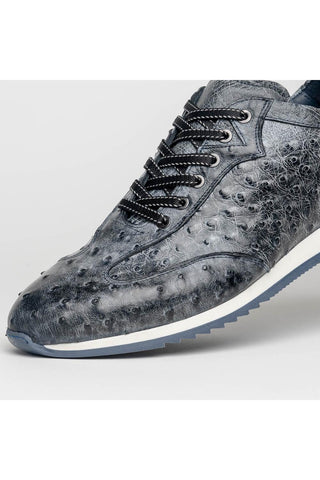 Rio Ostrich Sneaker - Black Denim-Dellamoda