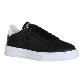 Roberto Cavalli 22535 Black Calf-Skin Leather Casual Sneakers (RC1000)-AmbrogioShoes