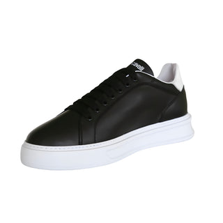 Roberto Cavalli 22535 Black Calf-Skin Leather Casual Sneakers (RC1000)-AmbrogioShoes