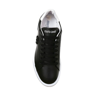 Roberto Cavalli 22535 Black Calf-Skin Leather Casual Sneakers (RC1000)-AmbrogioShoes