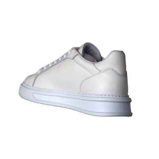 Roberto Cavalli 22535-C White Calf-Skin Leather Casual Sneakers (RC1001)-AmbrogioShoes