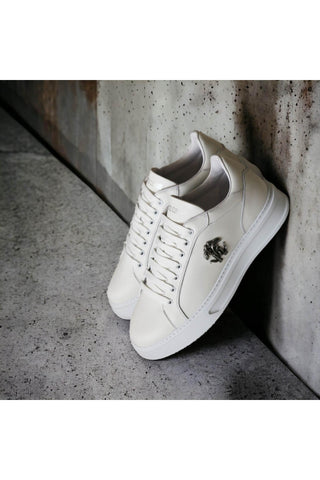 Roberto Cavalli 22535-C White Leather Casual Sneakers (RC1001)