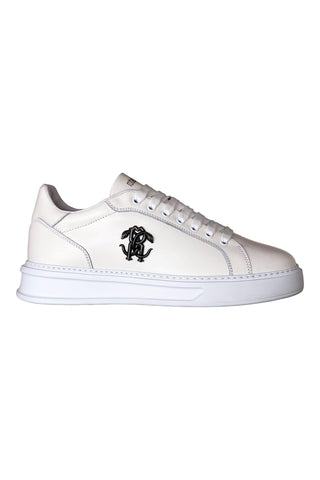 Roberto Cavalli 22535-C White Leather Casual Sneakers (RC1001)