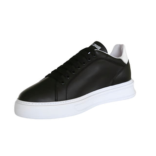 Roberto Cavalli 22535 Men's Shoes Black Calf-Skin Leather Casual Sneakers (RC1000)-AmbrogioShoes
