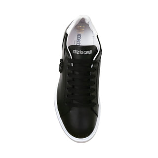 Roberto Cavalli 22535 Men's Shoes Black Calf-Skin Leather Casual Sneakers (RC1000)-AmbrogioShoes