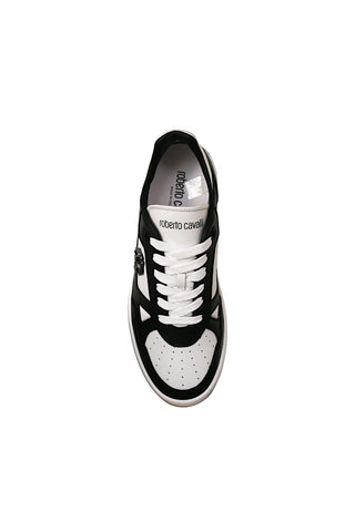 Roberto Cavalli 22536-B Black & White Leather Casual Sneakers (RC1004)