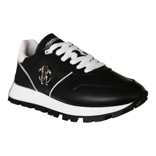Roberto Cavalli 22541-A Black Calf-Skin Leather Casual Sneakers (RC1003)-AmbrogioShoes