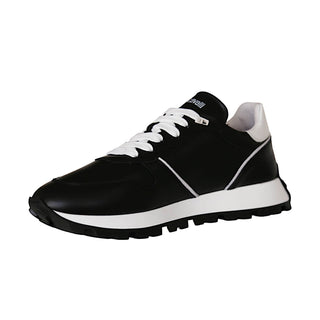 Roberto Cavalli 22541-A Black Calf-Skin Leather Casual Sneakers (RC1003)-AmbrogioShoes