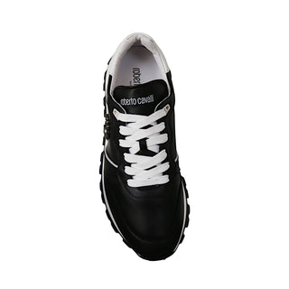 Roberto Cavalli 22541-A Black Calf-Skin Leather Casual Sneakers (RC1003)-AmbrogioShoes