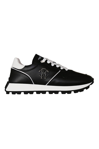 Roberto Cavalli 22541-A Black Leather Casual Sneakers (RC1003)