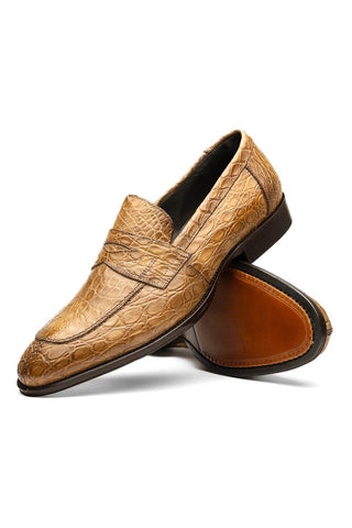 Roma Crocodile Loafer - Taupe-Dellamoda