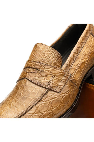 Roma Crocodile Loafer - Taupe-Dellamoda