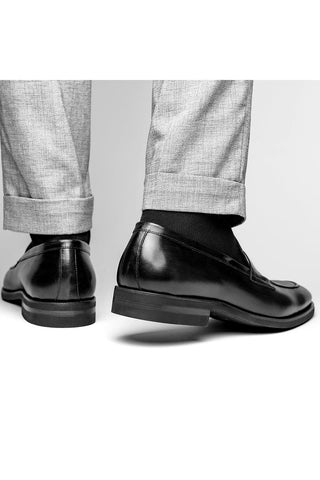 Roma Leather Loafer - Black-Dellamoda