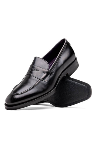 Roma Leather Loafer - Black-Dellamoda