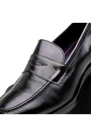 Roma Leather Loafer - Black-Dellamoda