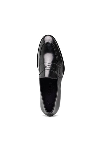 Roma Leather Loafer - Black-Dellamoda