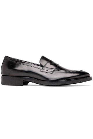 Roma Leather Loafer - Black-Dellamoda