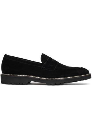 Roma Suede Loafer - Black-Dellamoda
