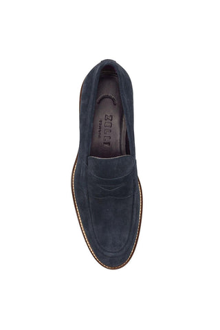 Roma Suede Loafer - Navy-Dellamoda