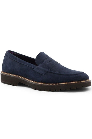 Roma Suede Loafer - Navy-Dellamoda