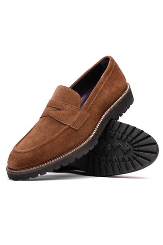 Roma Suede Loafer - Tobacco-Dellamoda