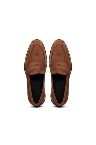 Roma Suede Loafer - Tobacco-Dellamoda