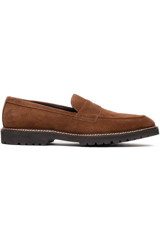 Roma Suede Loafer - Tobacco-Dellamoda