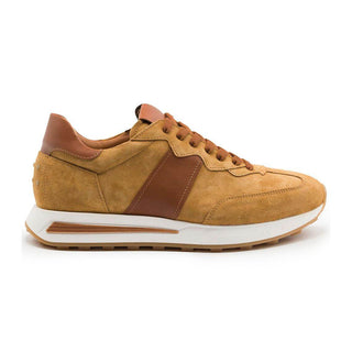 Zelli Italia Roxi Men's Shoes Cognac Suede & Calf-Skin Leather Sneaker (ZEL1078)