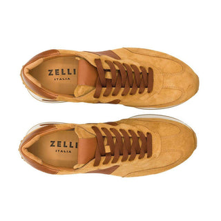 Zelli Italia Roxi Men's Shoes Cognac Suede & Calf-Skin Leather Sneaker (ZEL1078)