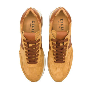 Zelli Italia Roxi Men's Shoes Cognac Suede & Calf-Skin Leather Sneaker (ZEL1078)