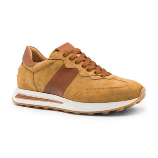 Zelli Italia Roxi Men's Shoes Cognac Suede & Calf-Skin Leather Sneaker (ZEL1078)