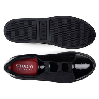 Studio Belvedere Silvano Men's Shoes Velvet / Patent Leather Slip-On Sneaker (SBV1016)