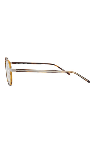 Saint Laurent  MEDIUM HAVANA/SEMIMATTE ANTIQUE SILVER Eyeglasses