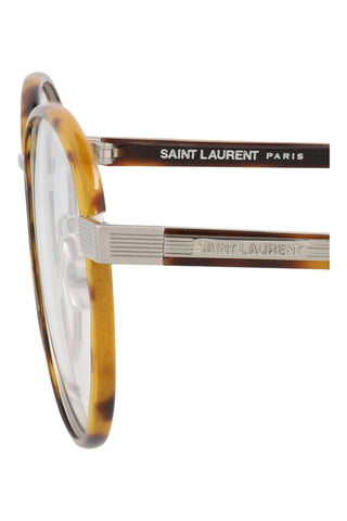 Saint Laurent  MEDIUM HAVANA/SEMIMATTE ANTIQUE SILVER Eyeglasses