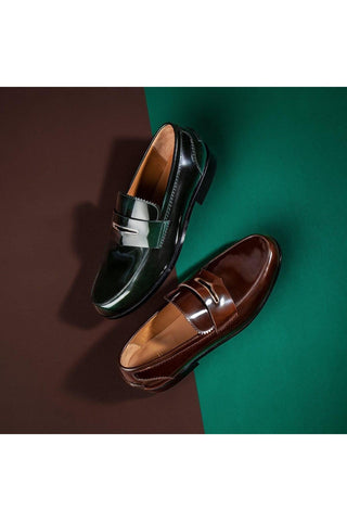 SUPERGLAMOUROUS Balmoral Polished Leather Penny Loafers (SPGMS1271)-AmbrogioShoes