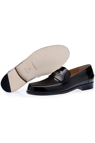 SUPERGLAMOUROUS Balmoral Polished Leather Penny Loafers (SPGMS1271)-AmbrogioShoes