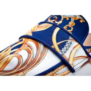 SUPERGLAMOUROUS Bolero Cavallerizza Men's Shoes Navy Satin Slipper Mules (SPGMS1014)-AmbrogioShoes