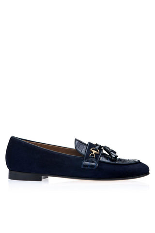 SUPERGLAMOUROUS Bruno Crocodile Skin & Suede Tassel Loafer (SPGM1366)