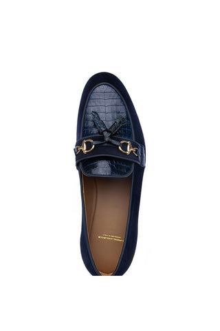 SUPERGLAMOUROUS Bruno Crocodile Skin & Suede Tassel Loafer (SPGM1366)