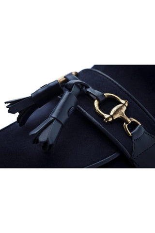 SUPERGLAMOUROUS Bruno Velukid Navy Suede Tassel Loafers (SPGMS1061)-AmbrogioShoes
