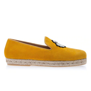 SUPERGLAMOUROUS Colony Softy Mustard Suede Leather Rope Sneakers (SPGM1080)-AmbrogioShoes