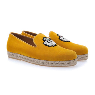 SUPERGLAMOUROUS Colony Softy Mustard Suede Rope Sneakers (SPGM1080)-AmbrogioShoes
