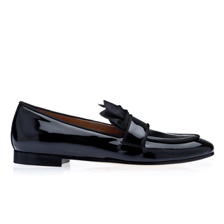 SUPERGLAMOUROUS Cordobes Men's Shoes Black Superior Patent Leather Slipper Loafers (SPGM1177)-AmbrogioShoes